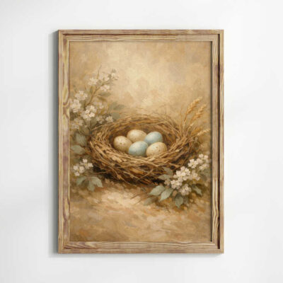 Bird Nest Vintage Print