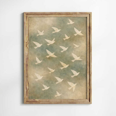 Birds in Flight Vintage Wildlife Wall Art