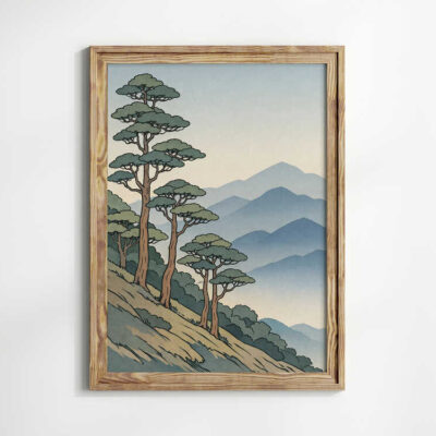 Japanese Inspired Vintage Landscape Wall Art