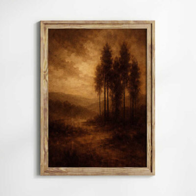 Vintage Moody Landscape Painting